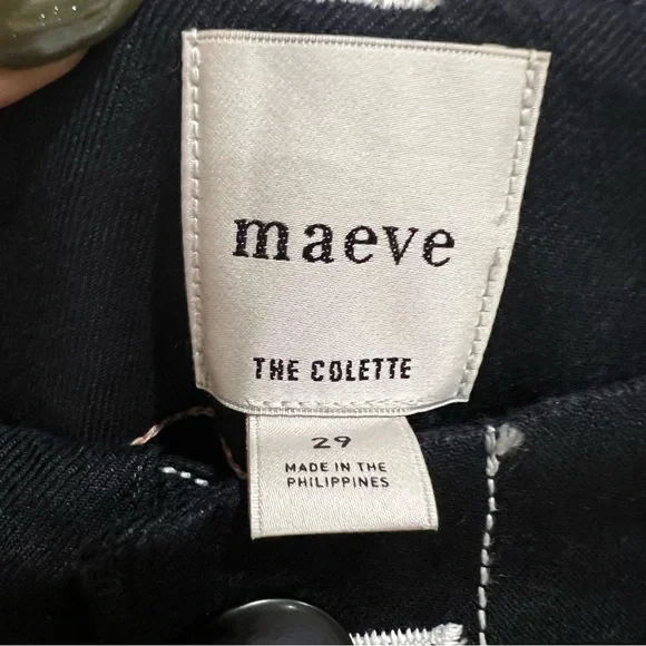 Anthropologie Maeve The Colette Contrast Stitch Linen Crop Wide Leg Pants - Picture 8 of 8